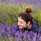 Taylor amongst the flowers